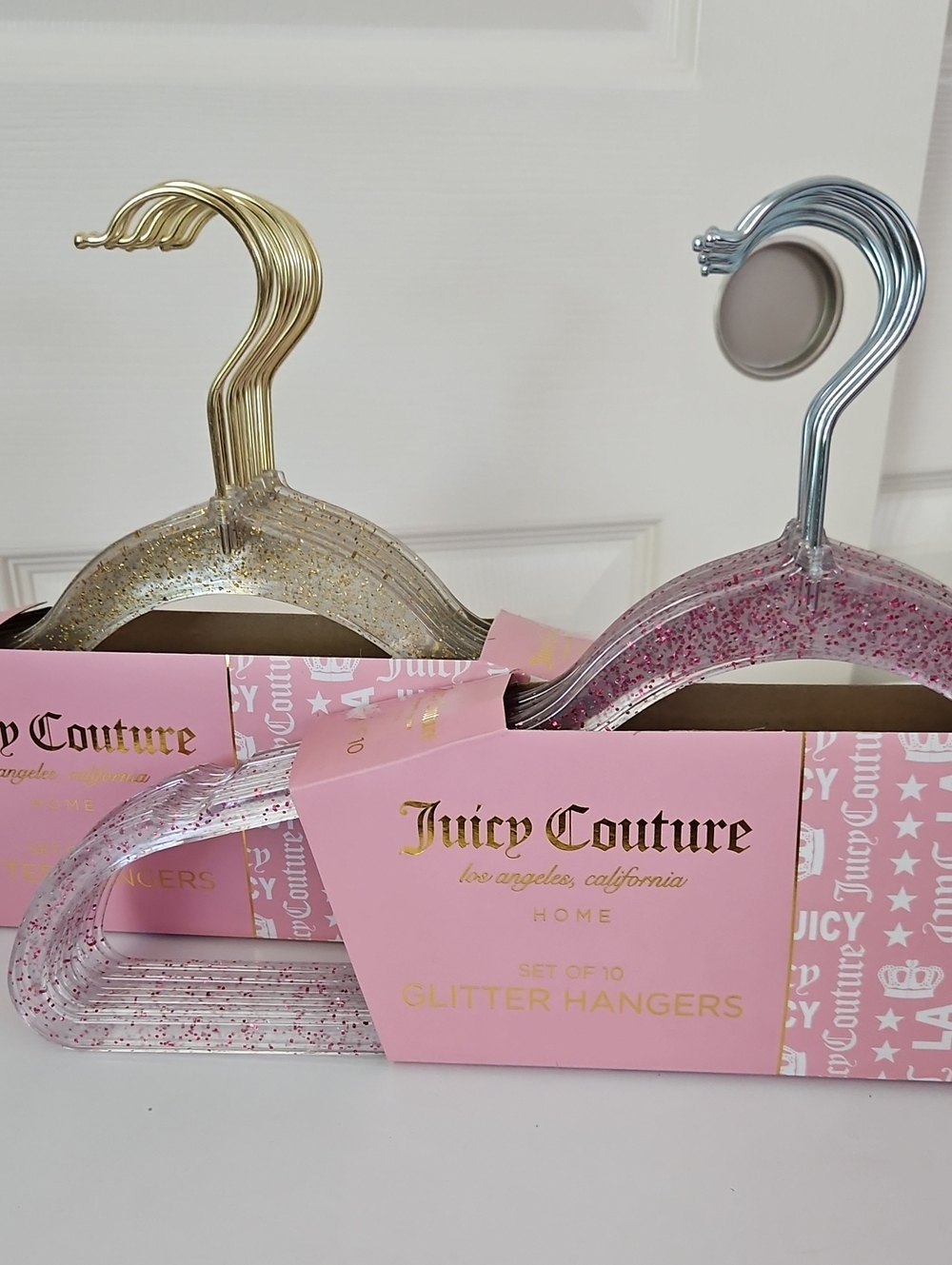 Juicy Couture NWT 10pk Glitter Speckled Clear Hangers